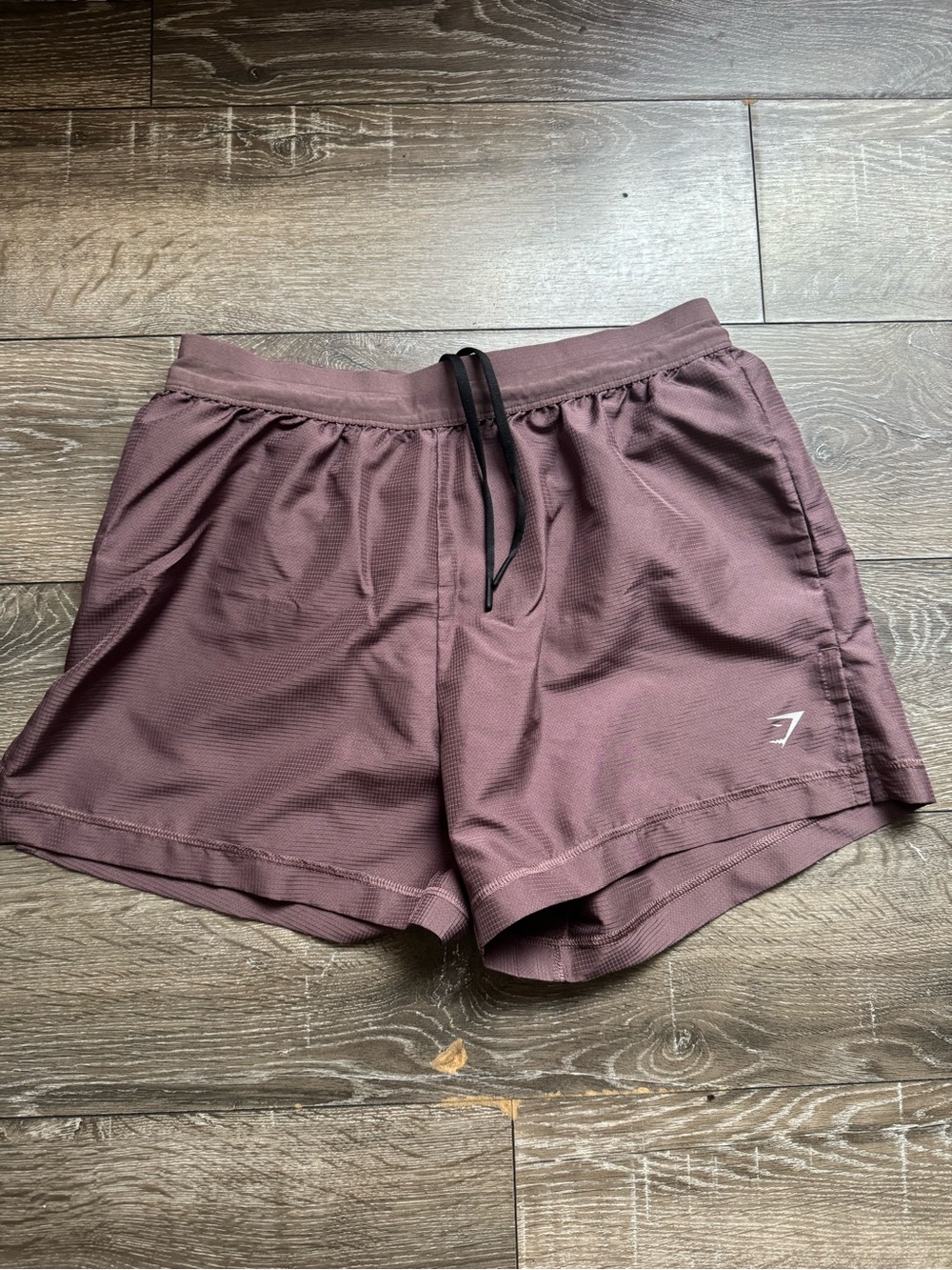 Gymshark Men's Mauve Athletic Shorts with Black Drawstring